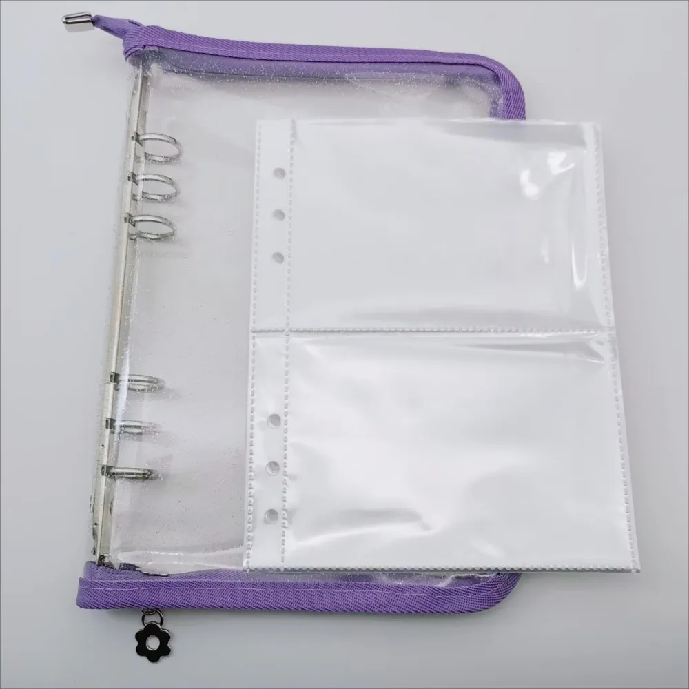 Reißverschluss-Album, A5-Binder, 30 Blatt, Kpop-Fotokarten, Sammelbuch, Fotokarten, Organizer, Notizbuch mit 30 Hüllen, Schulbriefpapier – Detail 1