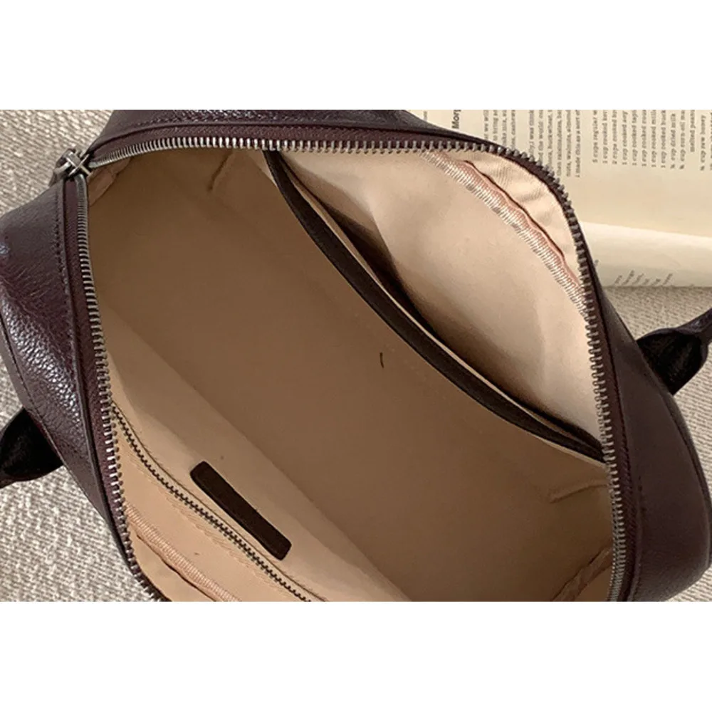 Bowling vegetable tanned cowhide 2024 new minimalist style single shoulder women's armpit bag, genuine leather tote bag_voghion.com