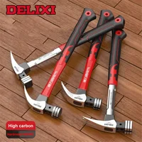 Multifunctional Hammer DELIXI Genuine Fiber Claw High Carbon Steel Hammer Handle Woodworking Nail Pulling and Hammering Tools 2