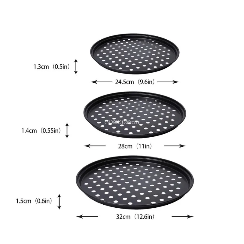 1Pcs Pizza Pans for Oven Round Pan with Holes 26cm Pizza Tray for Oven Baking Steel Accessories Kitchen Tools כף פיצה