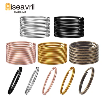 주얼리 제작용 아연 합금 키링, 원형 분할 링 키고리, DIY 열쇠 고리, 12mm, 15mm, 20mm, 25mm, 28mm, 30mm, 50 개, 100 개