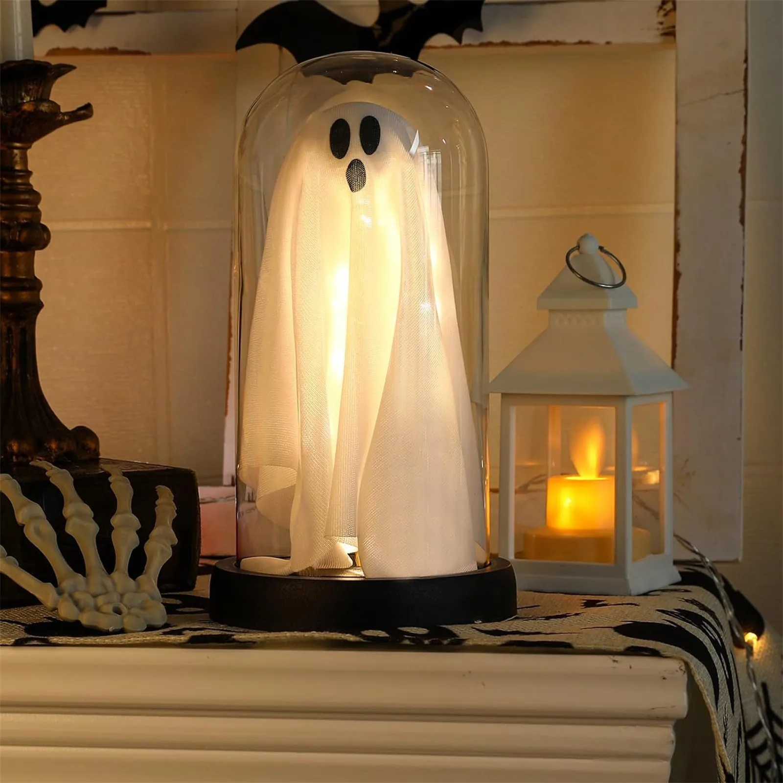 LED Glow Ghost Decorations Party Halloween Decoration for Home Indoor Outdoor Haunted House Bar Horror Props with Lights
