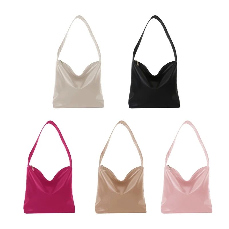 

X4FF Lady Purse Simple Fashion Carrying Bag Underarm Bag Versatile Shoulder Bags Armpit Bag Handbag Solid Color Tote Bags