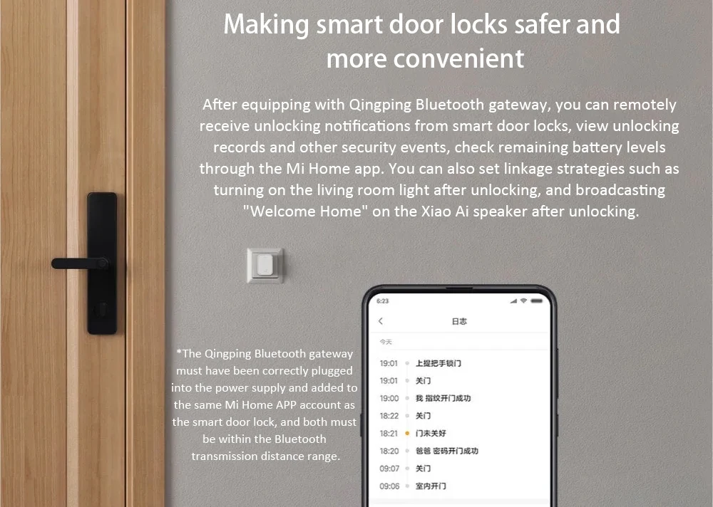 Qingping Bluetooth Gateway WiFi Smart Hub Work With Mijia App Remote Monitoring