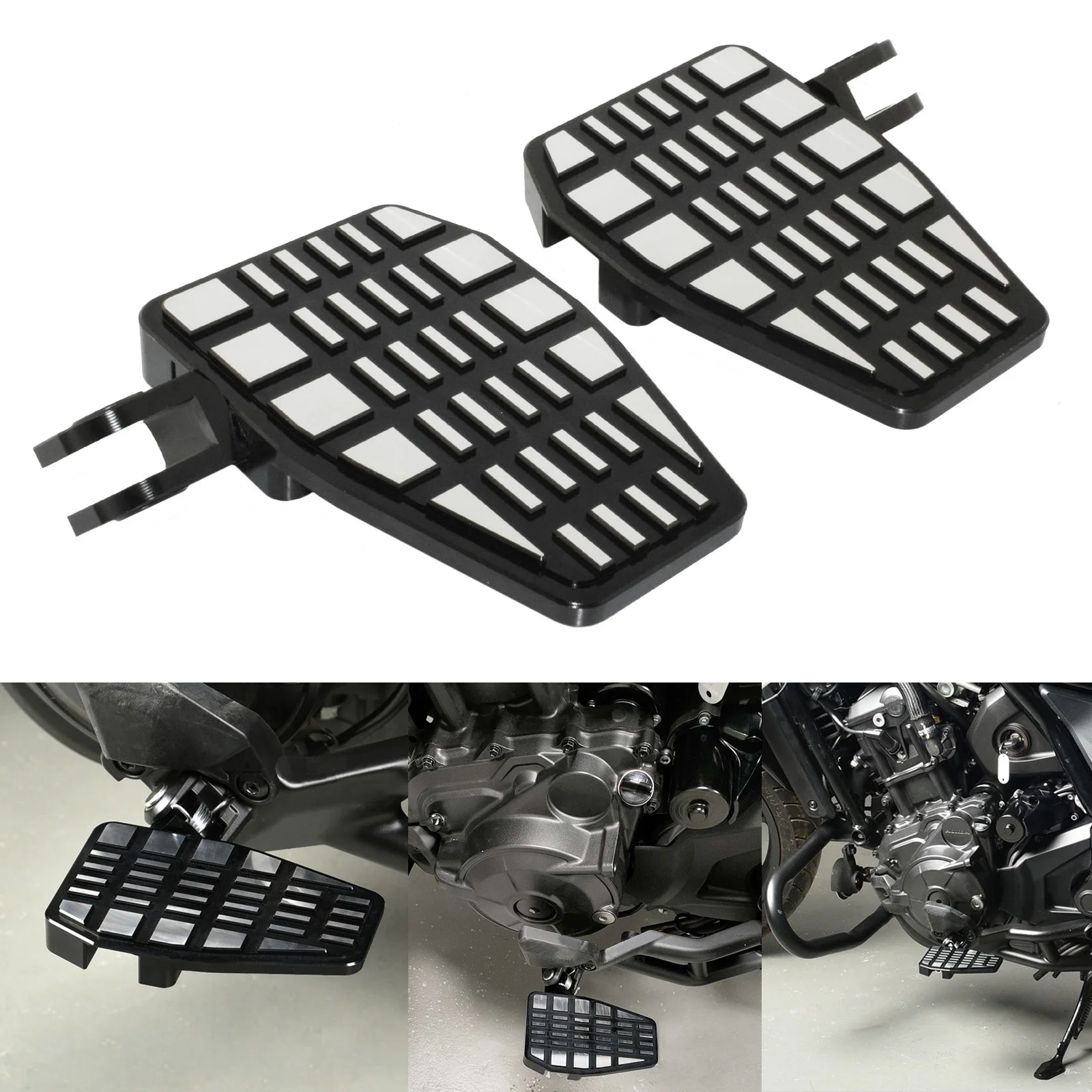 Waase Black Motorcycle Parts Driver Footrests Foot Rest Footboard Pegs Wide Pedals For Honda Rebel 1100 Cmx1100 Sc83 2021 2022