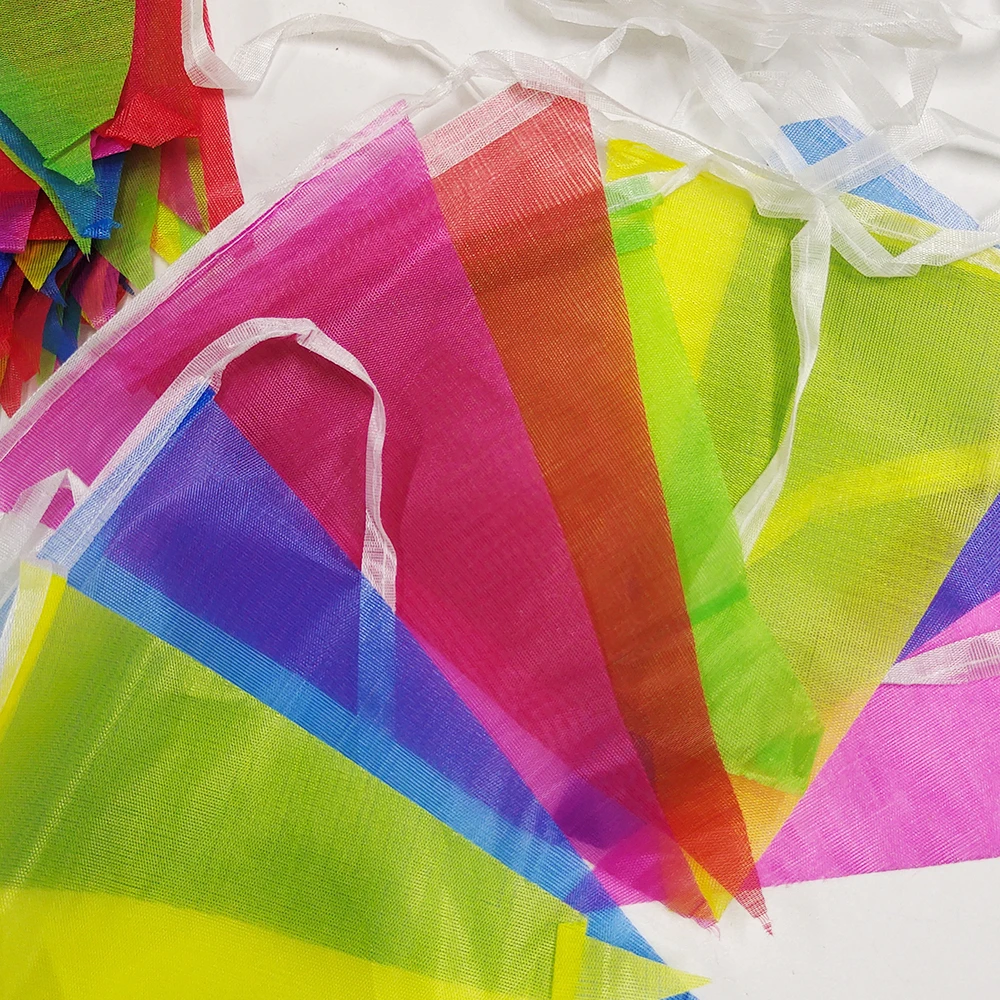 50m 100 Flaggen bunte Banner Wimpel Schnur handgemachte Ammer Flaggen Geburtstag Hochzeit Festival Party Banner Outdoor-Dekoration – Detail 2
