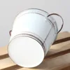 Creative Retro Iron Flower Pot Convenient Durable Metal Flower Container with Handle Round Floral Buckets Garden 3