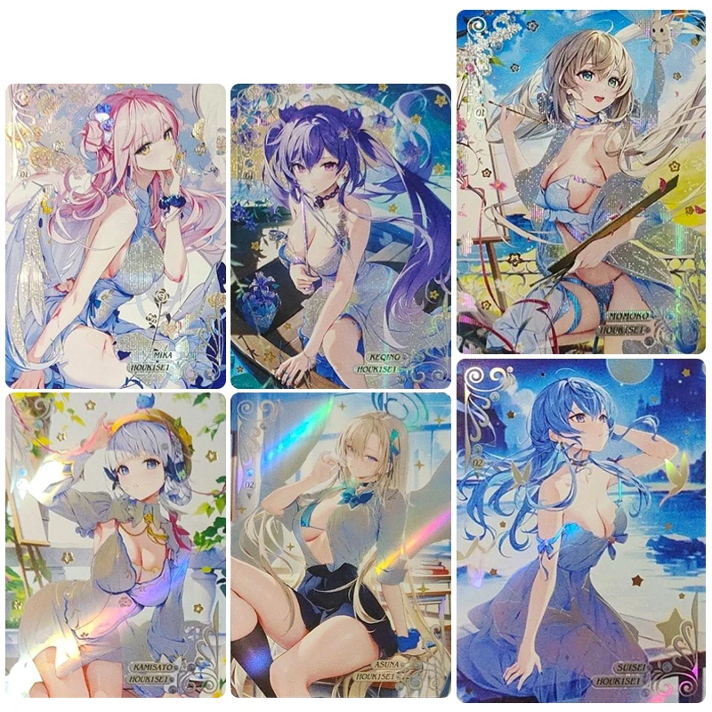 

DIY 3PCS/SET Goddess card Ganyu Yae Miko Anime character Bronzing flash card Cartoon toy Collection card Christmas birthday gift