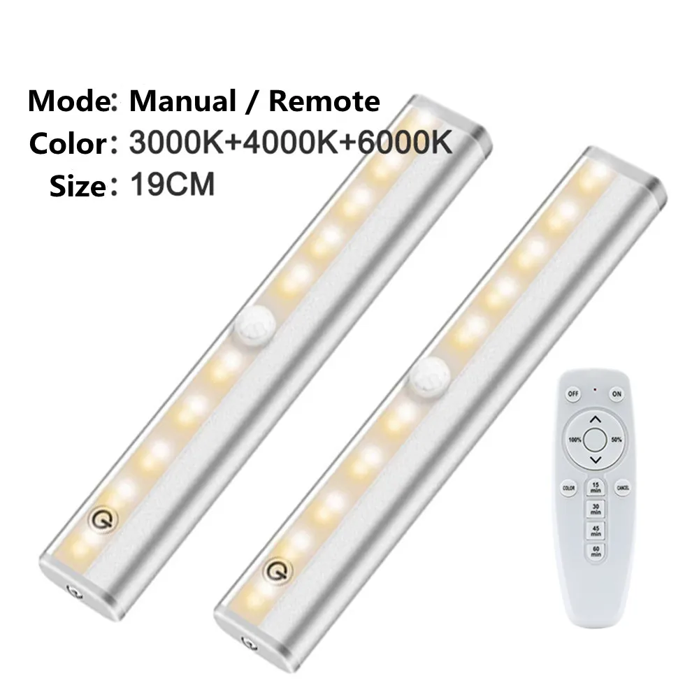 Vloee Foco LED Recargable USB Para Interior, 2400mAh Luces Armario Con Mando A Distancia Luz Vitrina LED Sin Cable Luz Cocina Bajo Mueble Adhesivo Lampara Con Pulsador A Pilas Lampara De Pared