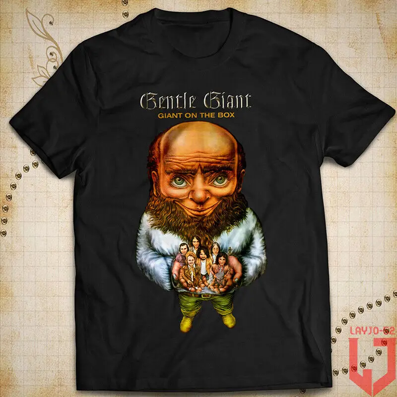 Gentle Giant Giant On The Box Rock Music Cotton Gary Green Vintage Shirt Maniche Lunghe