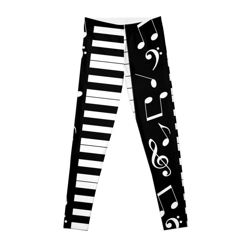 

Piano Keyboard with Music Notes Leggings flared Sportswear woman gym legging gym Women's fitness Womens Leggings