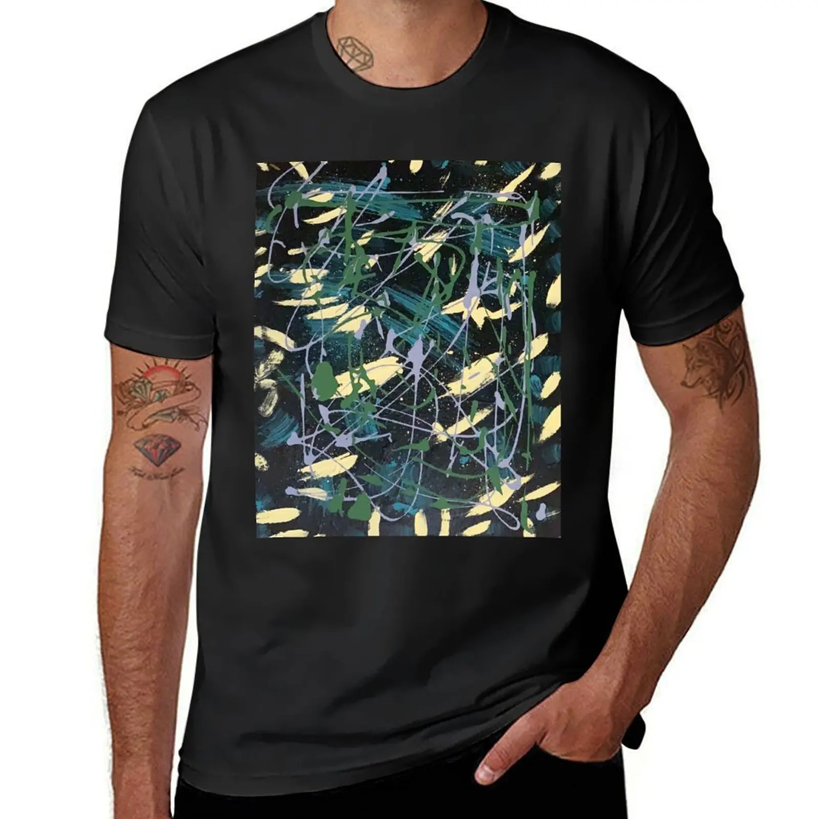 

Dark splatter T-shirt animal prinfor boys new edition kawaii clothes Short sleeve tee mens big and tall t shirts