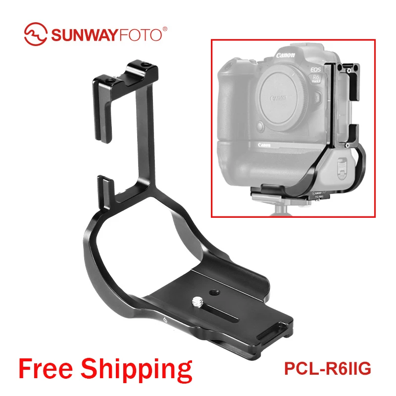 Sunwayfoto Pcl-R6Iig L-Staffa Per Canon Eos R6Ii Con Impugnatura Batteria Bg-R10 Arca Swiss