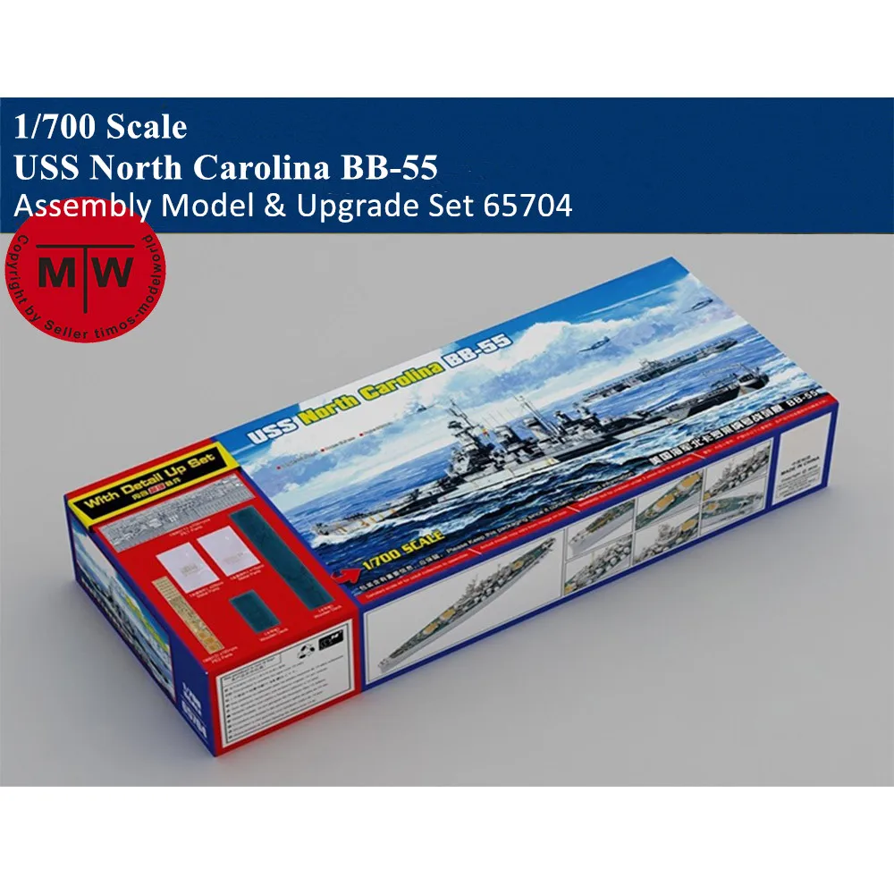 

Модель Trumpeter масштаб 65704, масштаб 1/700 USS, Северная Каролина, модель и комплект обновления
