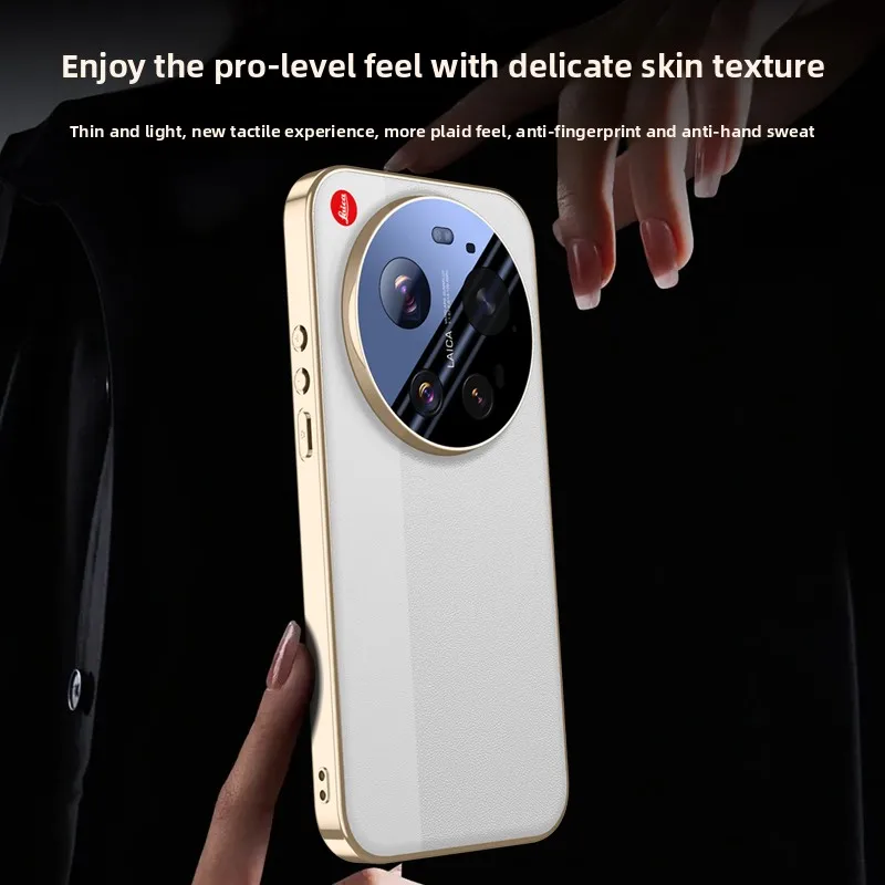 Premium Electroplated Leather Shockproof Case - Full Cover with Lens Protection