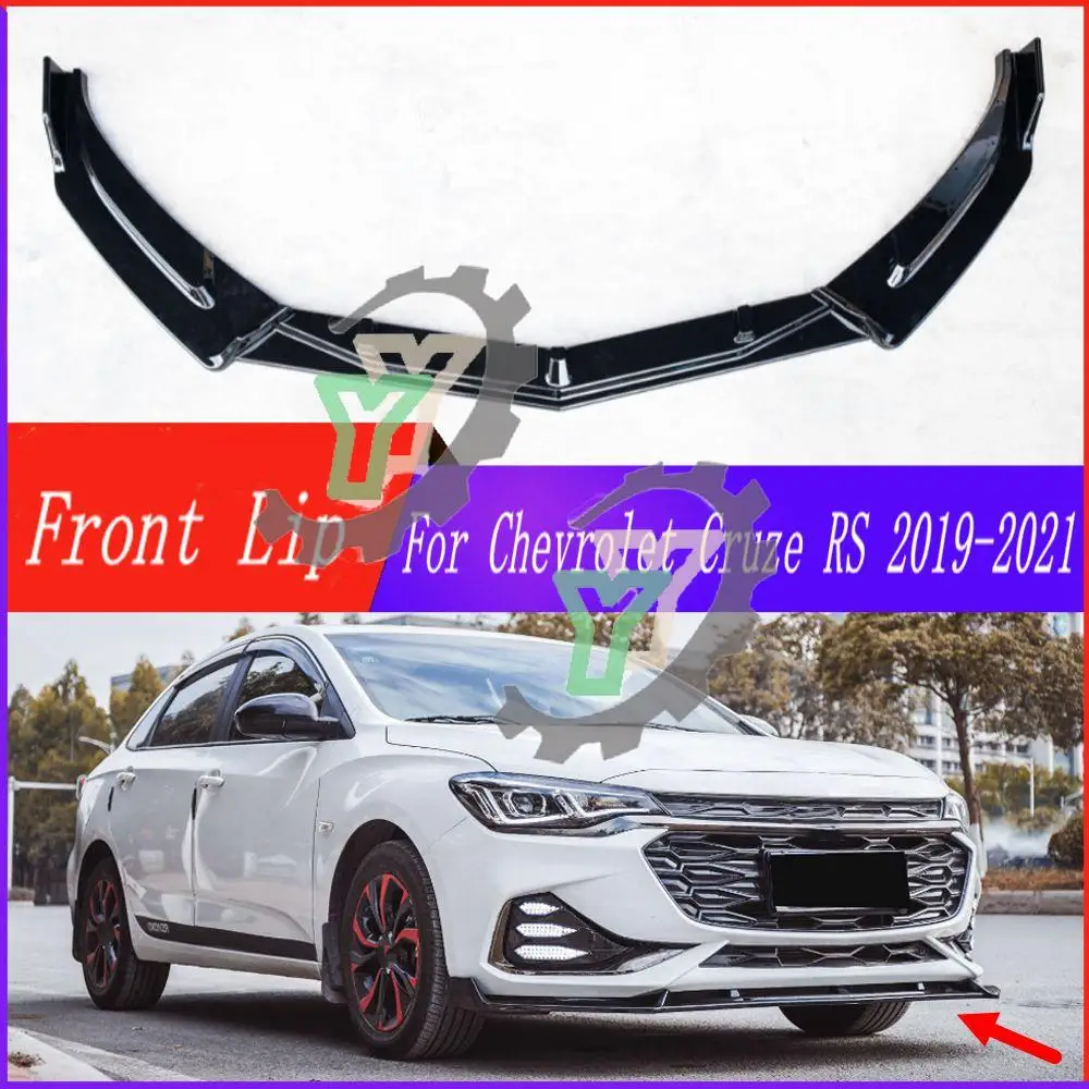 3PCS Car Front Bumper Lip Spoiler Splitter Diffuser Detachable Body Kit Cover Guard For Chevrolet Cruze RS 2019 2020 2021