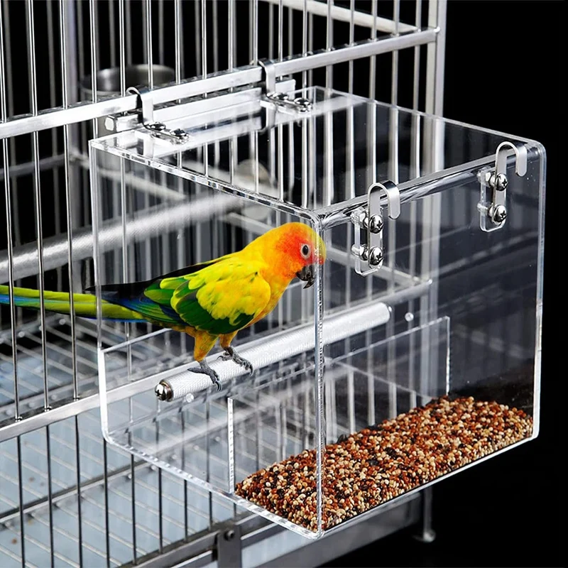 

No Mess Bird Feeder For Cage Bird Feeder Automatic Bird Feeder For Cage, Acrylic Bird Feeder
