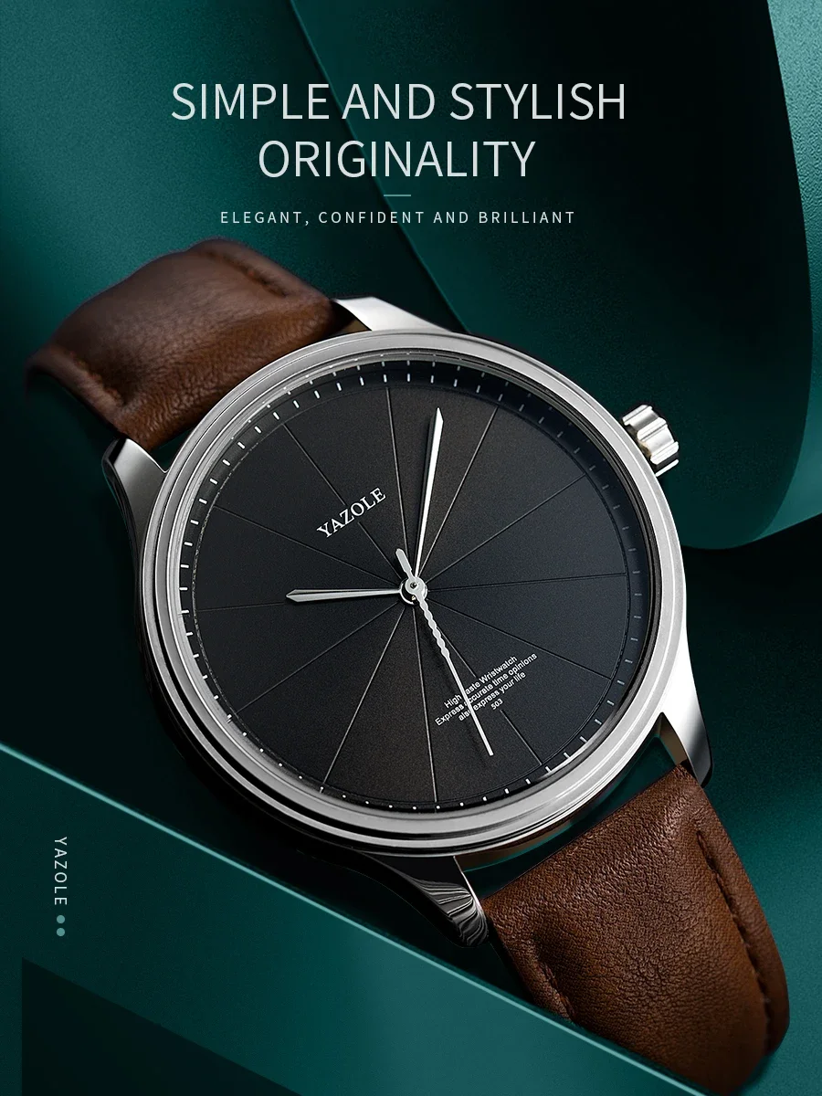 Luxury Men's Quartz Watch with Leather Strap - Elegant Business Style