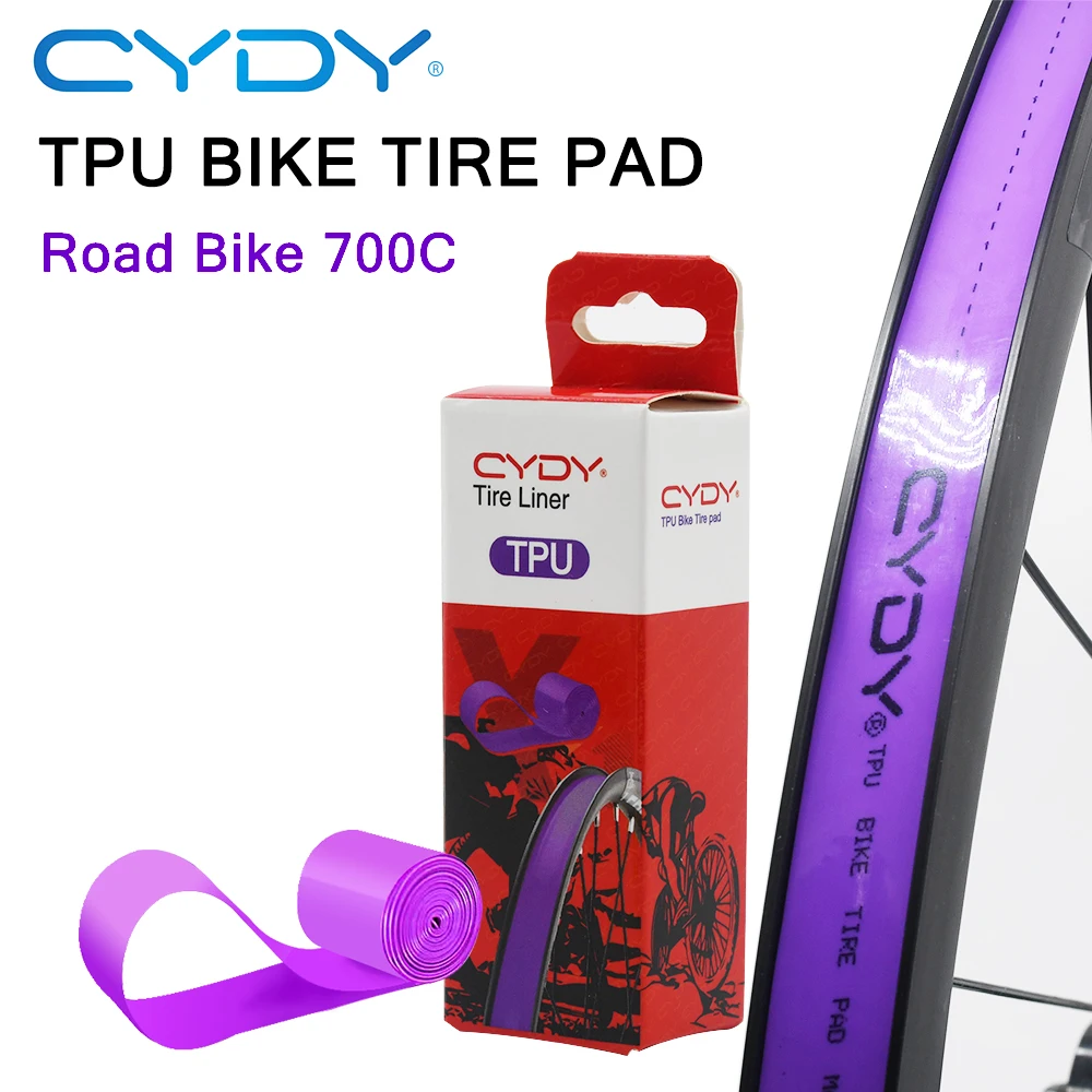 CYDY TPU Road Bike Tube 700C 23C 25C 28C 32C 35C 40C 45C Tyre Liner Cycling Camera Bicycle Inner Tire pad penu