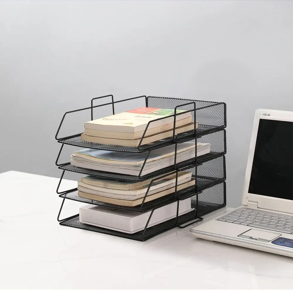 Desktop Organizer Stackable File Rack Papers Rack A4 Storage Tray storage racks file organizer