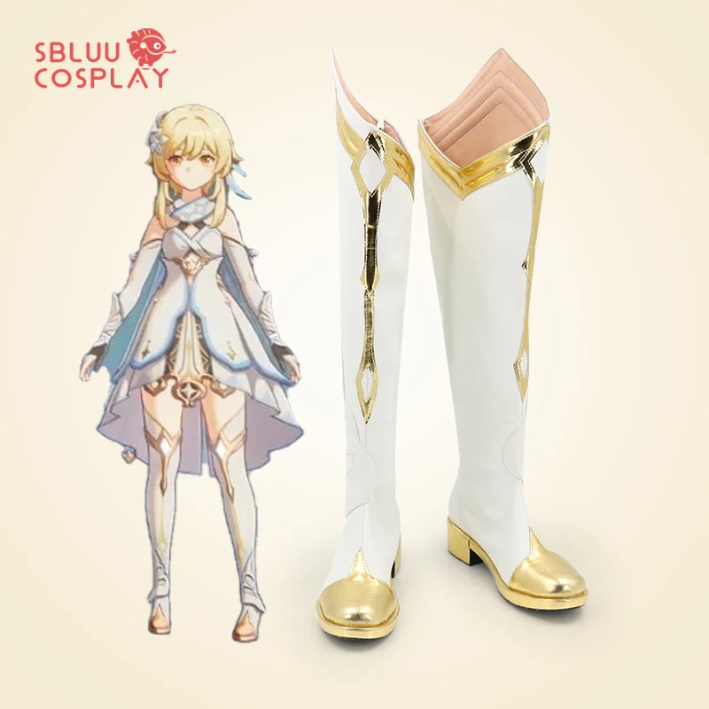 Genshin Impact Traveller Lumine Cosplay Shoes Made Boots Halloween Carnival cosplay shoes