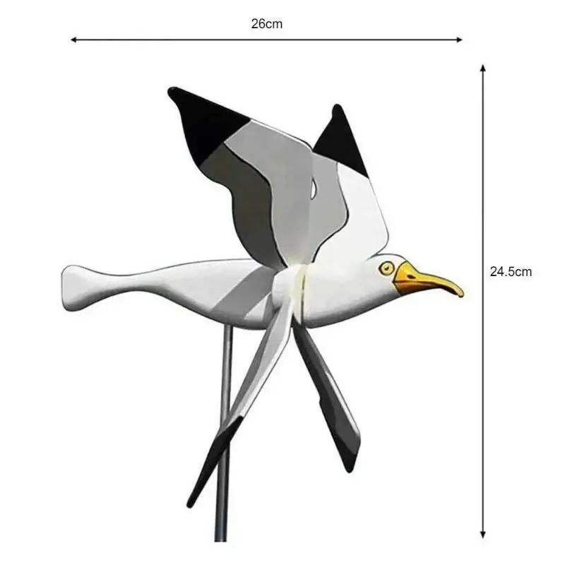 New Personalized Courtyard Decor Gift Accessories Seagull Windmill Garden Outdoor Bird Holiday Decorative Wind Spinners