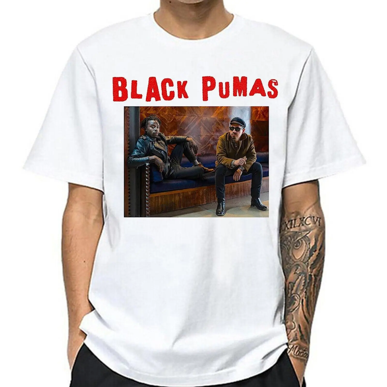 New Black Pumas Concert Band Member Men S-235Xl Shirt B450 Maniche Lunghe