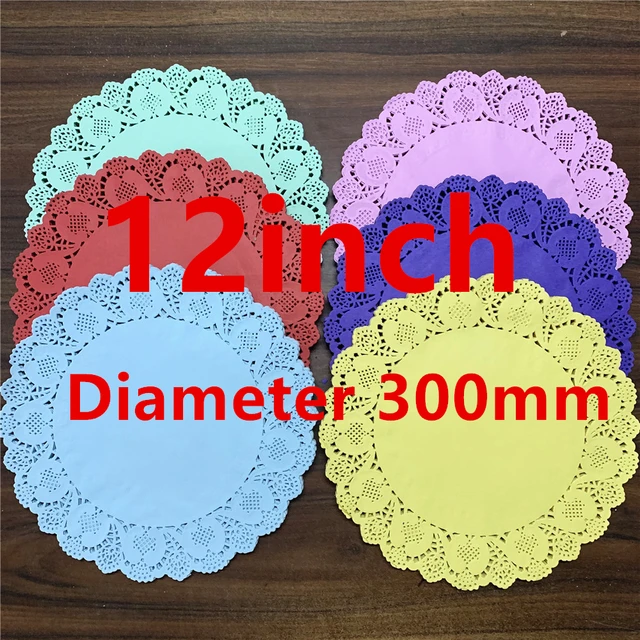 100pcs 4.5Inch Diameter 114mm 11Colors Vintage Lace Round Paper Doilies  Scrapbooking Craft Doyley for Christmas Decoration