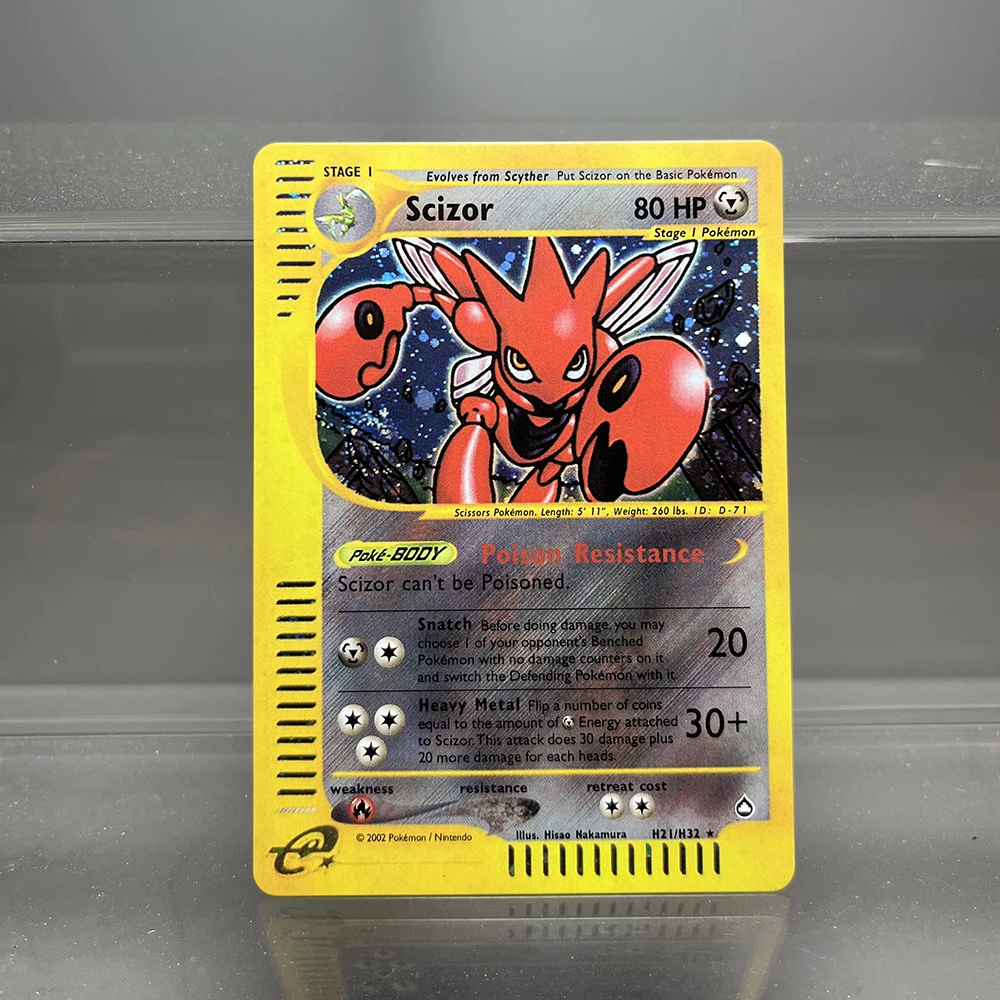 PKM-Karten Steelix Alakazam Scizor Single Foil Cards Raichu Slowking Game Collection Cards PTCG Proxy Cards Aquapolis Series – Detail 19