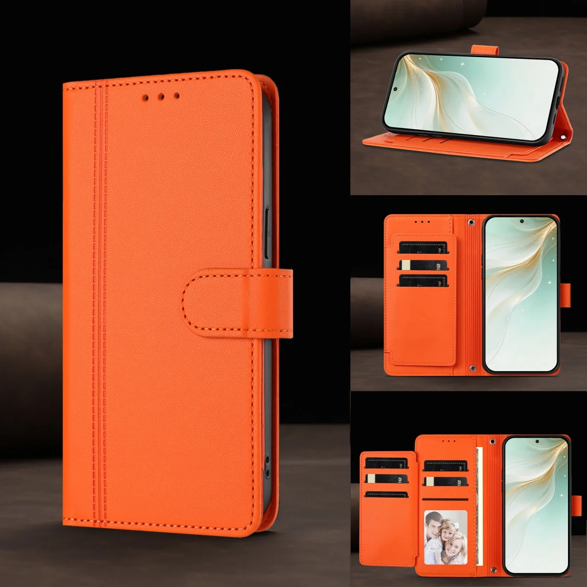 Deluxe Leather Wallet Case with Card Slot and Magnetic Flip Cover