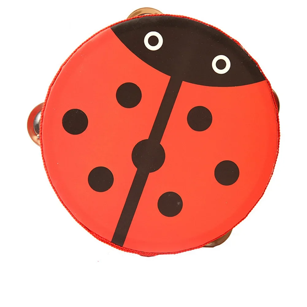 Tambourine Polyester Portable Wood 6 Inch Baby Gifts Cartoon
