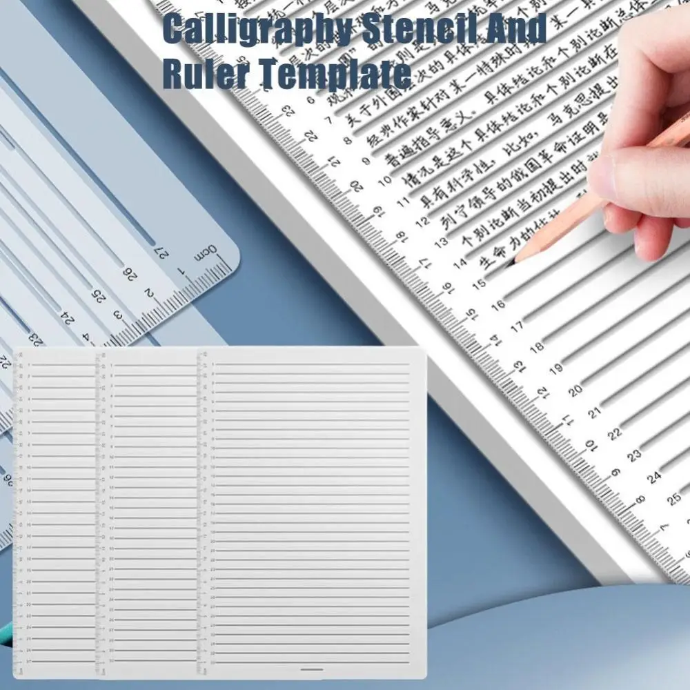 Writing Straight Line Calligraphy Stencil Writing Supplies Plastic Straight Line Stencil Ruler Transparent Ruler Template b5 a5 a6 spiral book coil notebook to do horizontal line blank grid paper diary sketch book school office supplies stationery