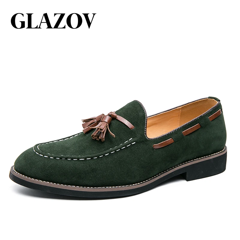 

Elegant Shoes Men Classic Dress Loafers Men Brand Shoes Moda Italiana Suede Tassel Leather Shoes Formal Mocassim Masculino Couro