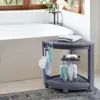 Corner Shower Stool Waterproof HDPS Shower Bench with 360 Soap Dish Razor Holder Anti-slip Feet Lower Storage Shelf Shower 3