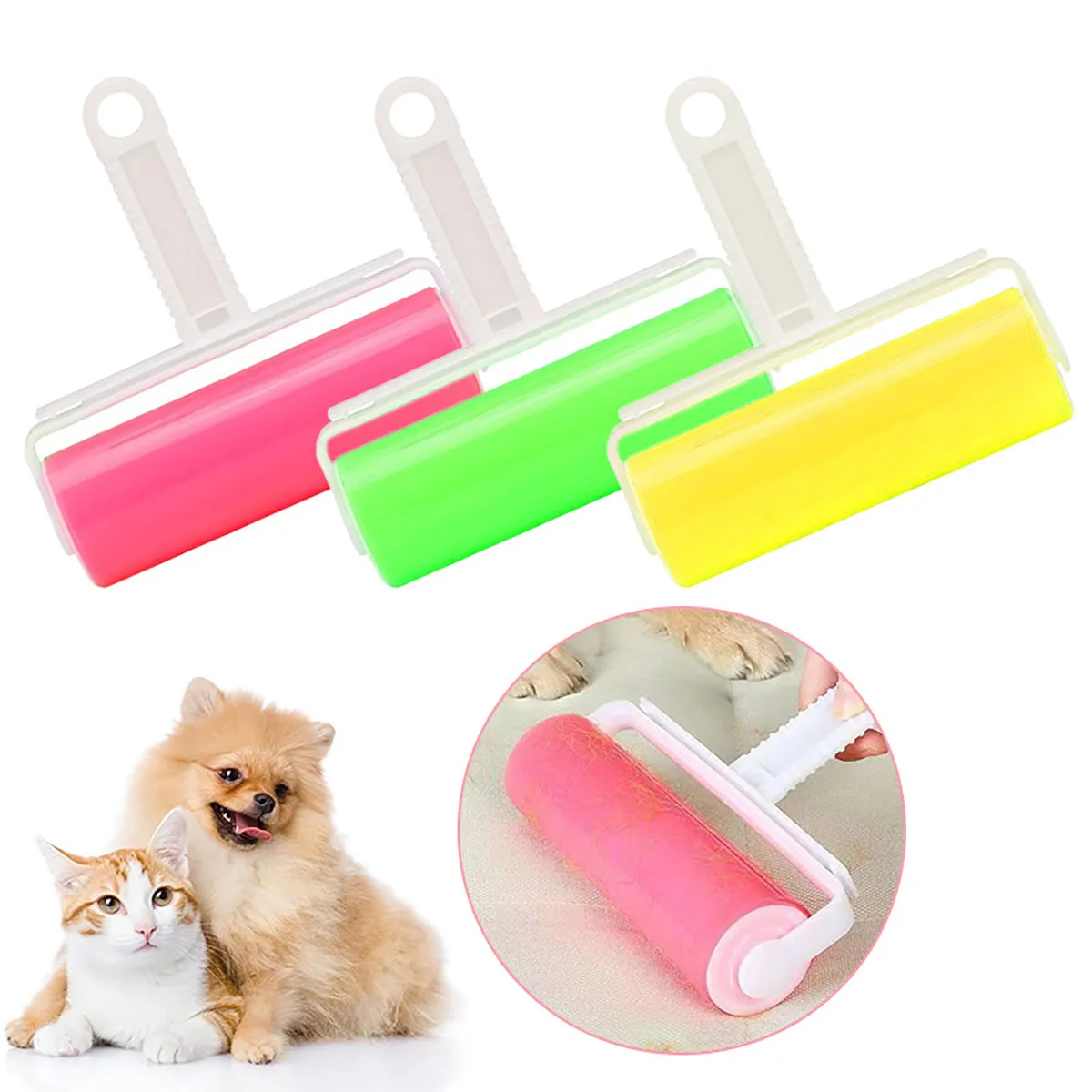 1PCS Hot Sale Household Colorful Cleaning Tools Lint Roller Remover Sticky Brush Roller For Pet Hair