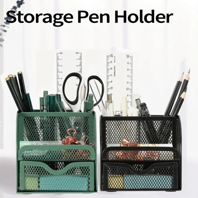 Simple Desk Office Supplies Organizer 4 Slots Pencil Pen Holder
