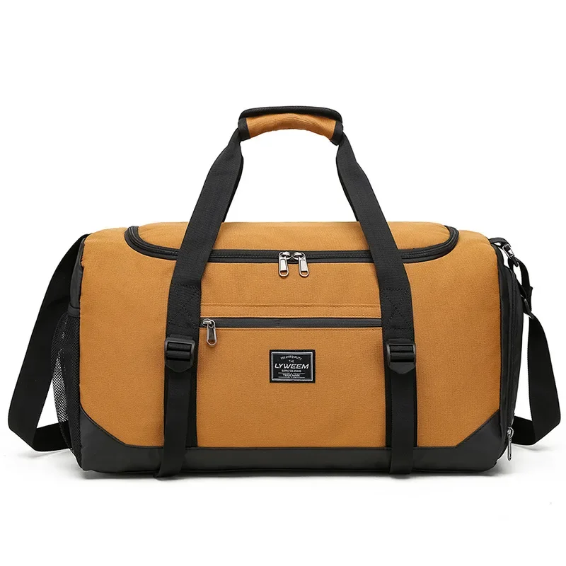 VARLIVOO Bolso De Viaje Hombre Lona Impermeable Vintage – Grande 54x33 Cm, Bolsa Deporte Fin De Semana, Azul Oscuro