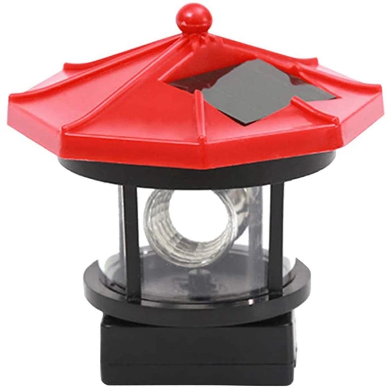 

JFBL Hot Solar Lawn Light Solar Led Rotating Lighthouse Outdoor Waterproof Garden Courtyard Decoration (Red)