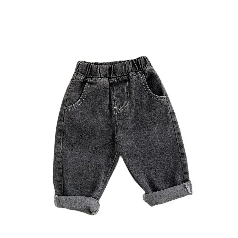 MILANCEL Baby Pants Solid Kids Jeans Casual  Boys Denim Pants Soft  Girls Fashion Trousers 6