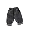MILANCEL Baby Pants Solid Kids Jeans Casual  Boys Denim Pants Soft  Girls Fashion Trousers 6