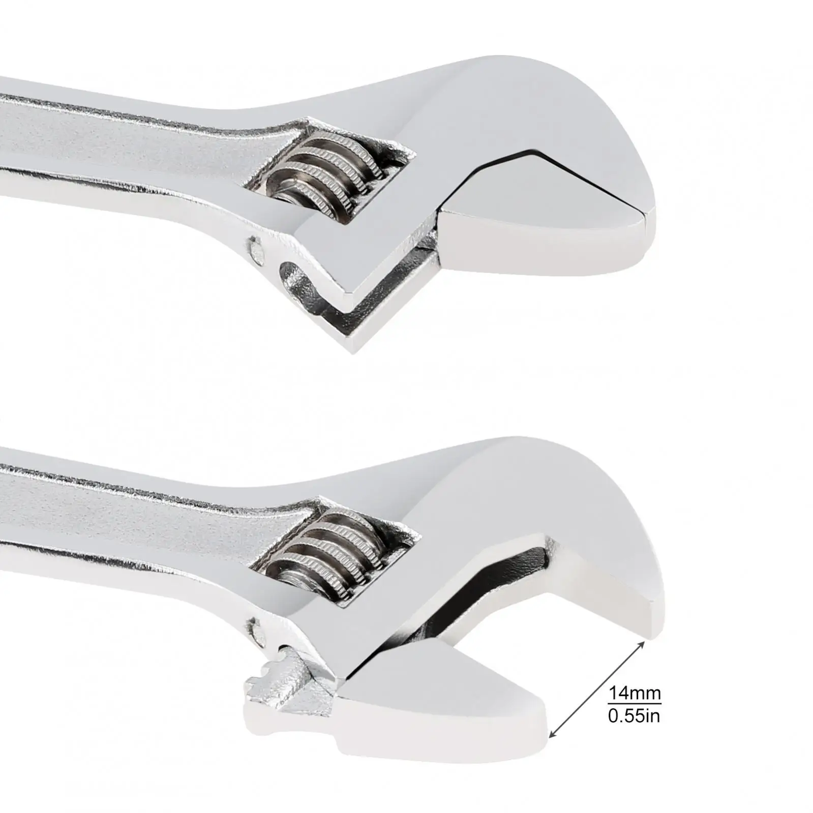 TopHomer Chiave Inglese Piccola 4 Pollici, 100 Mm, Chiave Inglese Regolabile, Mini Chiave Inglese Antiscivolo Per Riparazione E Manutenzione, Nero - Foto 3