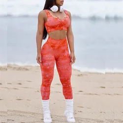 2024 Seamless Women Yoga Set Female Sports Snap Bra Workout High Waist Pop Pants Leggings Gym Sportwear Fitness Active Wear Suit