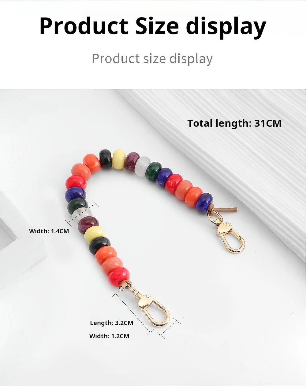 Beaded Decorative Chain Strap For Longchamp Bag Purse Colorful Handhold Destructive Modification shoulder Straps Bag Accessories