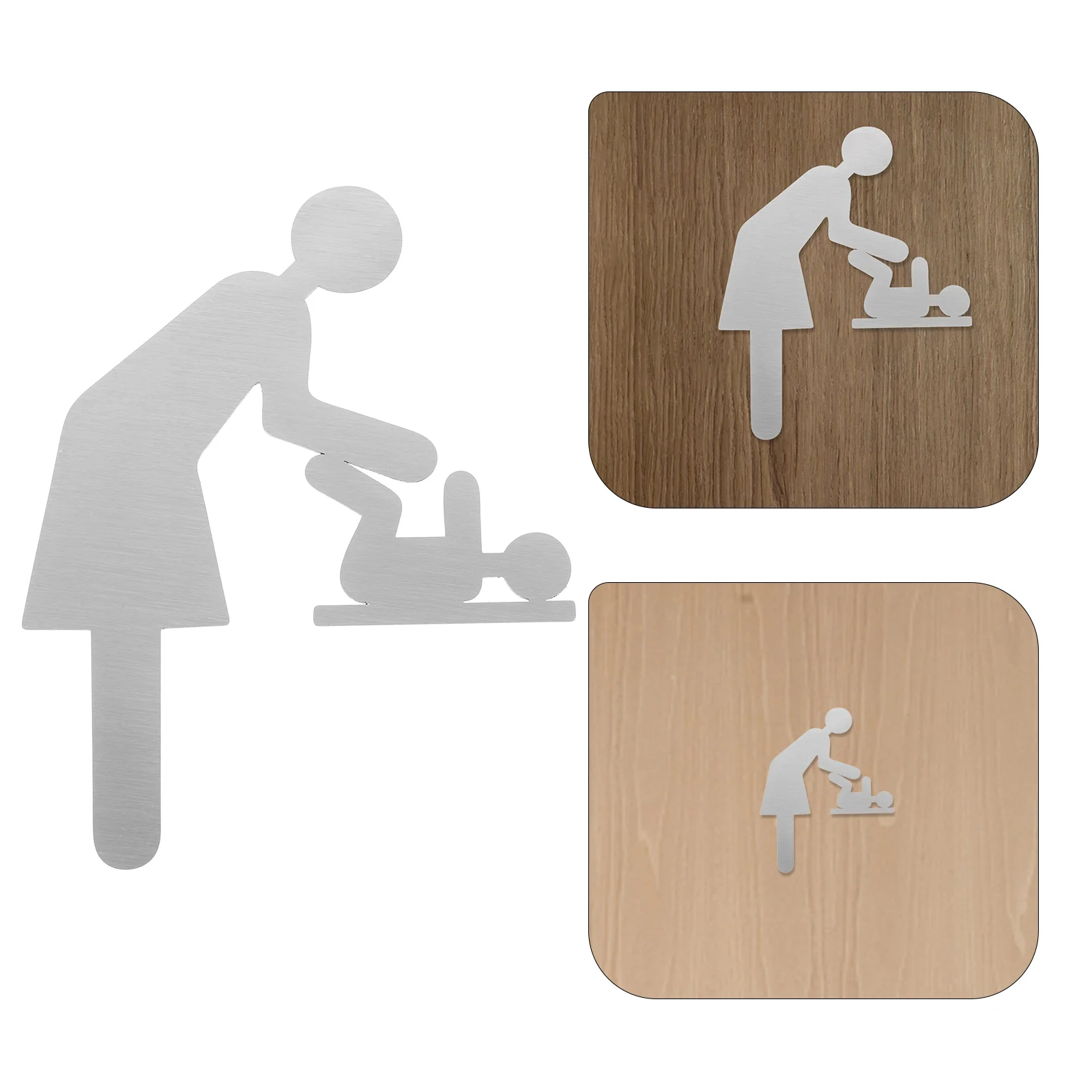 Baby Diapers Changing Sign Restroom Identification Washroom Station The Stainless Steel Area Business Indicator
