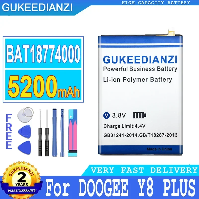 

Replacement BAT18774000 5200mAh High Capacity Mobile Phone Battery For DOOGEE Y8PLUS Y8 PLUS Smartphon Batteries