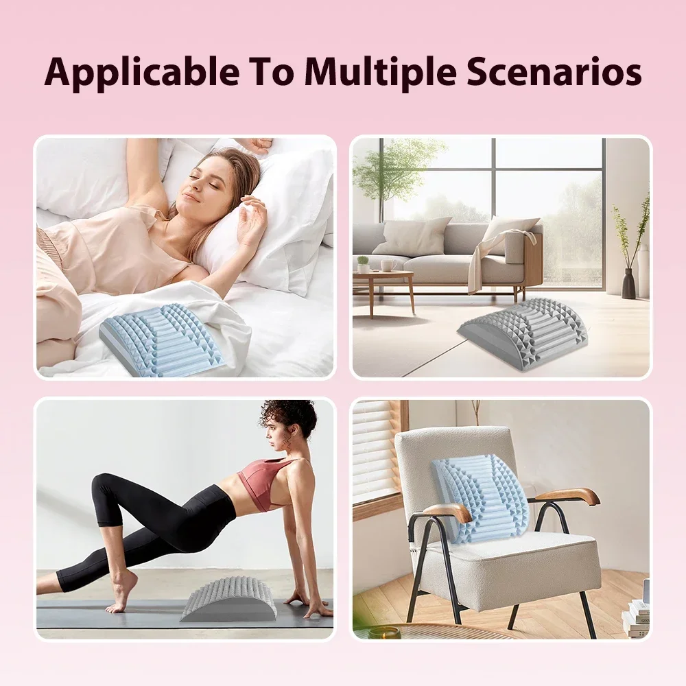 Anti-skid Orthopedic Lumbar Support, Belt Disc Herniation,Back Stretcher Pillow for Back Pain Relief,Sciatica Pain Relief 5