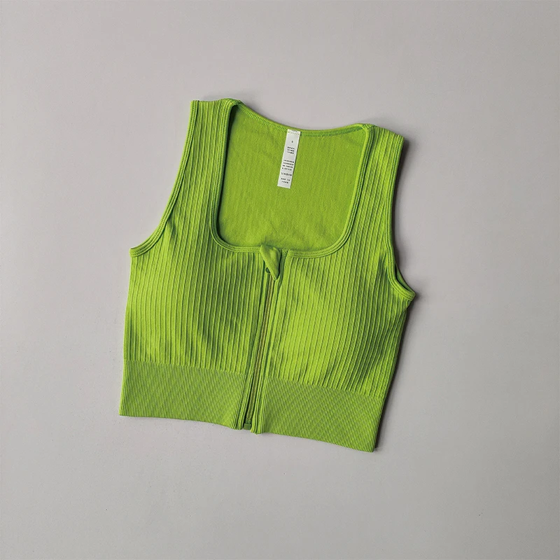 thumbnail image 1 of Ropa interior deportiva con cremallera frontal, alta intensidad, a prueba de golpes, secado rápido, transpirable, Yoga, Fitness, chaleco para correr, sujetadores deportivos, 1 of 6