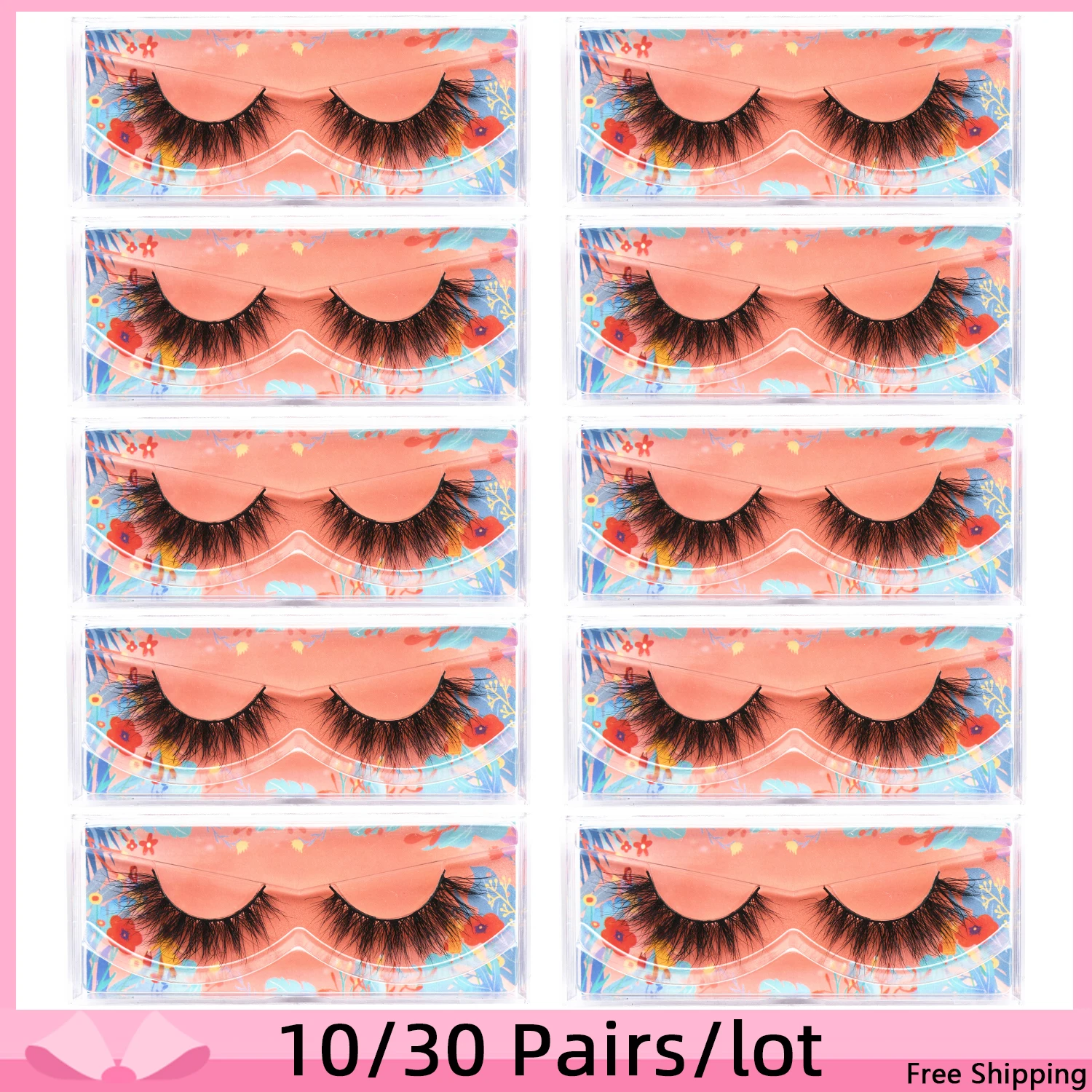 

10/30 Pairs 3D Mink Lashes Bulk Natural Mink False Eyelashes Dramatic Volume Fake Eyelashes Extension Faux Cils Wholesale Makeup