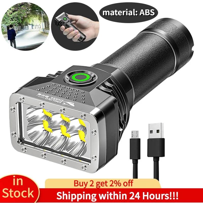 Acheter Lampe de poche LED la plus puissante XM-L2 XHP70, éclairage  extérieur, torche tactique, Rechargeable par USB, étanche, lanterne Ultra  lumineuse