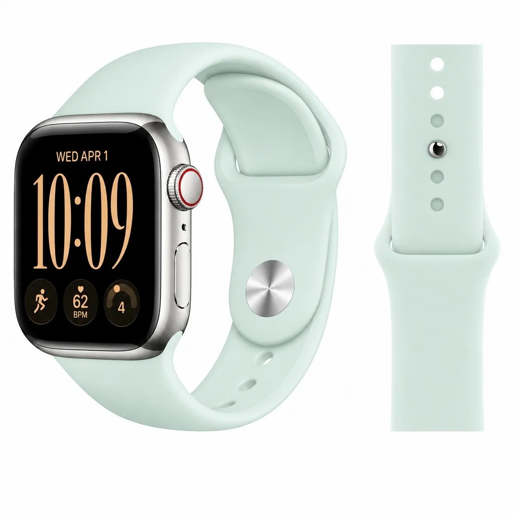 Silicone Sport Band for Smartwatch, Breathable Wristband Strap